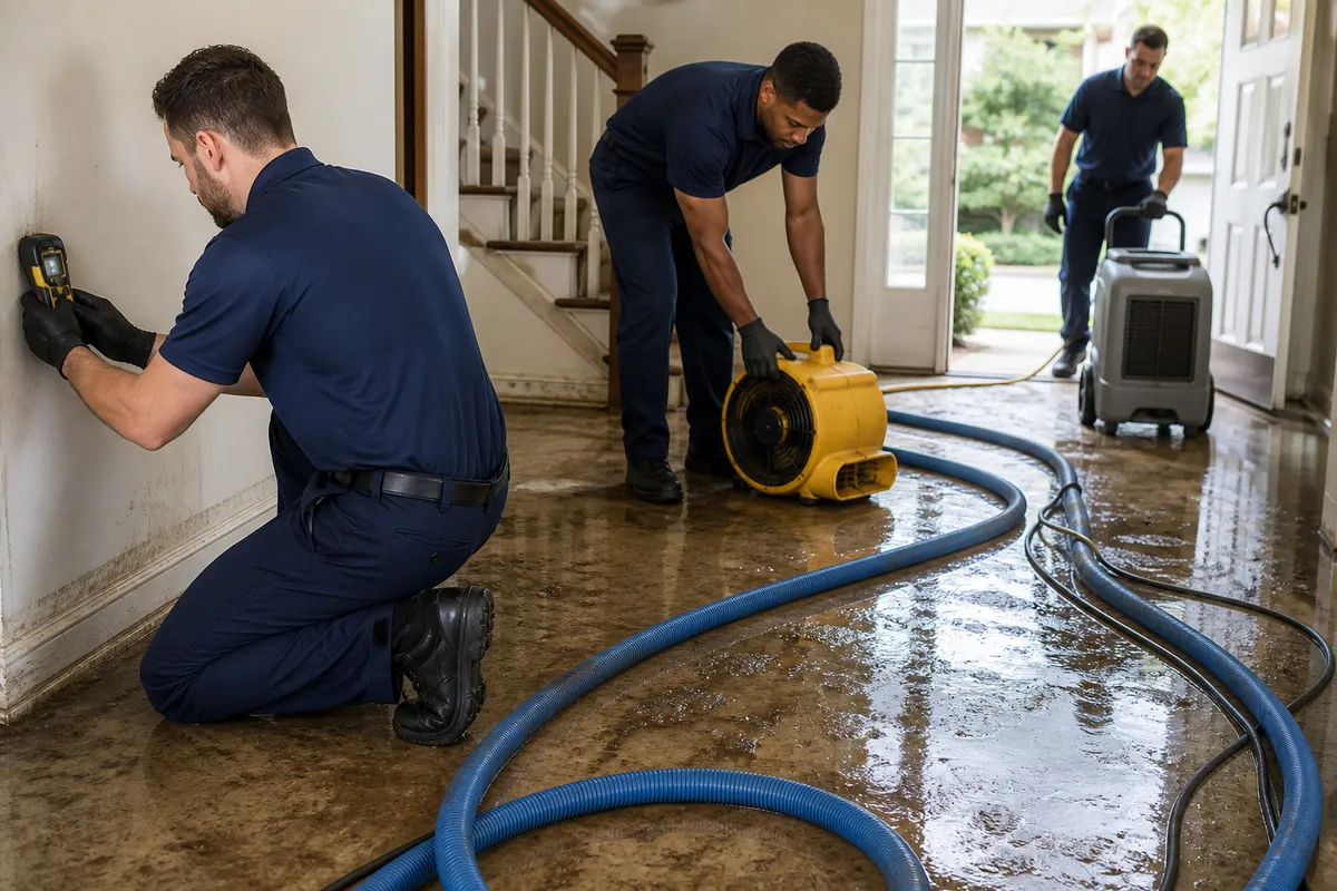 Restoration crew working in San Antonio, TX